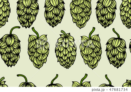 Hop vector seamless pattern. Hop vector seamless pattern. 47681734