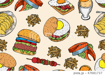 Gourmet Burgers and ingredients for burgers 47681737