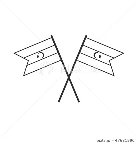 Azerbaijan flag icon in black outline flat design Azerbaijan flag icon in black outline flat design 47681996
