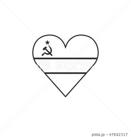 Transnistria flag icon heart shape black outline 47682317