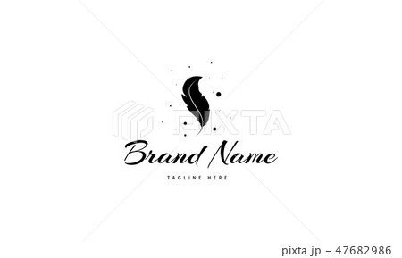 Vector logo on which is an abstract image of an elegant feather. 47682986