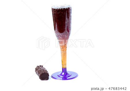 mineral water in transparent glass  47683442