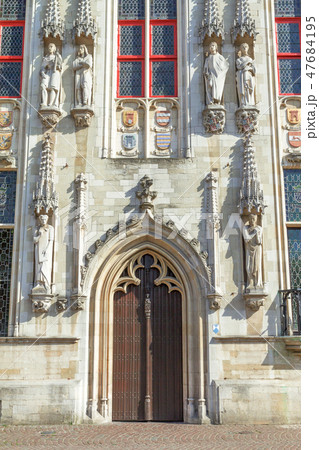 Entrance to City Hall in Bruges (Belgium) 47684195