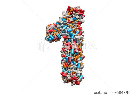 Number 1 from medicine pills, capsules, tablets Number 1 from medicine pills, capsules, tablets 47684390
