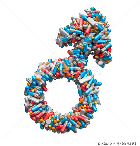Male gender symbol from medicine pills, capsules 47684391