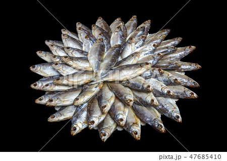Large heap of dried salted sea roach 47685410