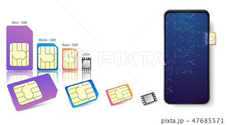 RGBeSIM Embedded SIM card icon symbol concept 47685571