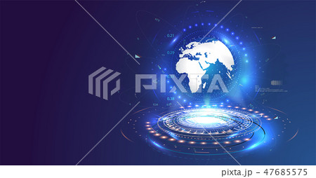 Shiny Earth globe illustration between   47685575