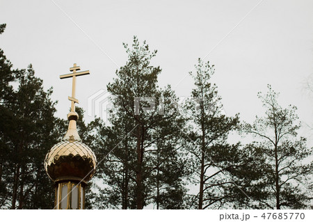 Church dome on the sky background 47685770