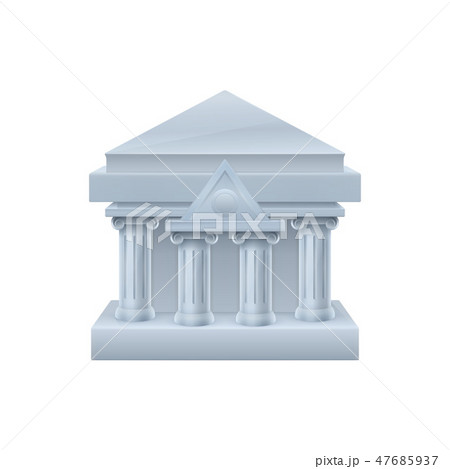 Three dimensional bank building facade icon Three dimensional bank building facade icon 47685937