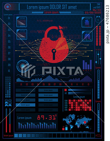 Futuristic future sci fi cyber security hud   47686213