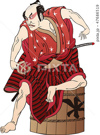 浮世絵 歌舞伎役者 その18のイラスト素材
