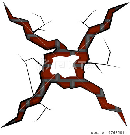 Isolated brick wall cracked Isolated brick wall cracked 47686814