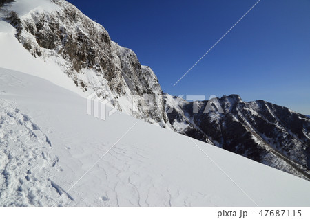 [定額] 残雪期の上州武尊山からの風景（ 2018年3月3日 ） 47687115