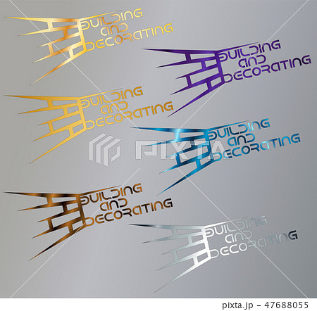abstract brick wall logo construction decoration abstract brick wall logo construction decoration 47688055