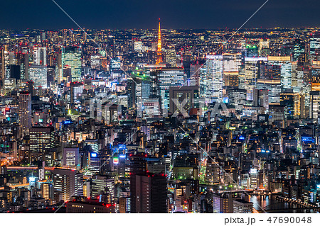 日本の絶景 東京の夜景 スカイツリー展望台より の写真素材