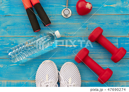 Fitness equipment gym workout and fresh  47690274