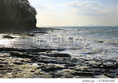 海 砂浜 海水浴場 47690480