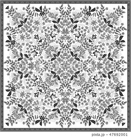 Decorative colorful background, geometric floral doodle pattern with ornate lace frame. Tribal Decorative colorful background, geometric floral doodle pattern with ornate lace frame. Tribal 47692001