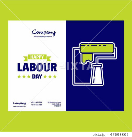 Happy Labour day design with green and blue theme  47693305