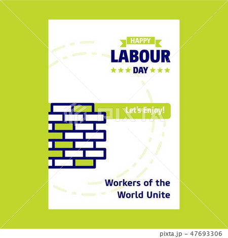 Happy Labour day design with green and blue theme  47693306