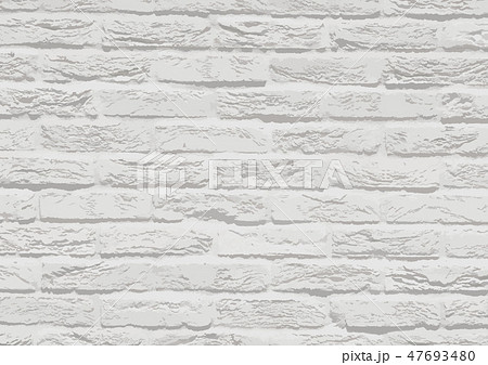白いシンプルなレンガテクスチャの壁面背景素材のイラスト素材