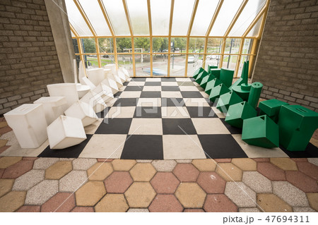 chessboard on the floor chessboard on the floor 47694311