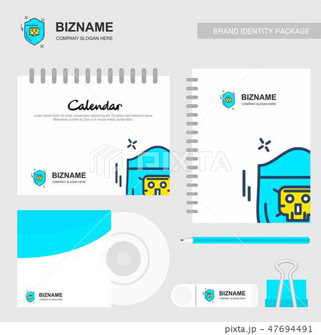 Company design brochure with stationary items vect 47694491