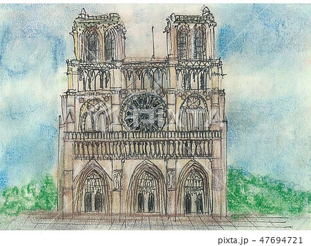 ノートルダム大聖堂のイラスト素材 [47694721] - PIXTA