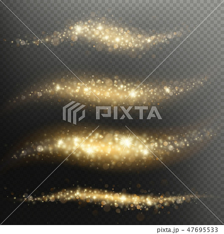 Glittering shimmer particles light trace for Christmas or New Year holiday. Golden glitter confetti Glittering shimmer particles light trace for Christmas or New Year holiday. Golden glitter confetti 47695533