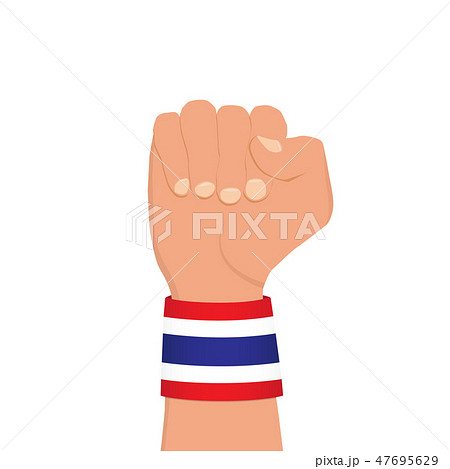 Thai National Flag Wristband On Clenched Fist のイラスト素材