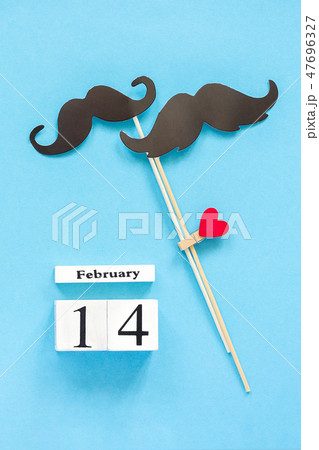 Couple paper mustache props February 14  47696327