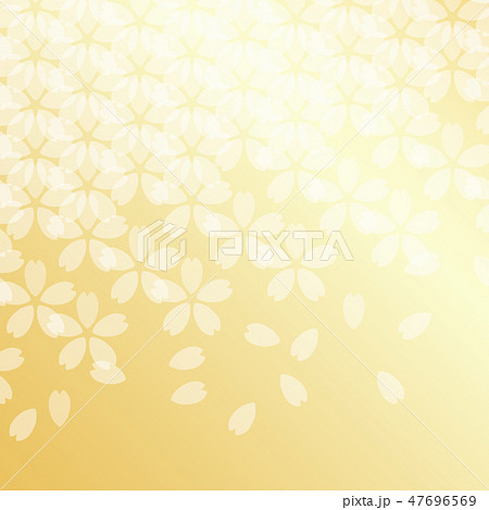 桜　パターン　ゴールド  47696569