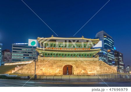 Seoul South Korea, city skyline at Namdaemun Gate Seoul South Korea, city skyline at Namdaemun Gate 47696979