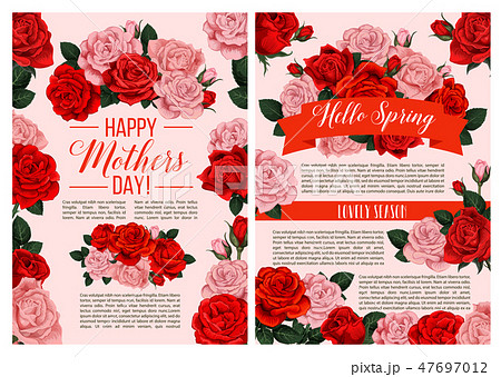 Vector spring flowers for Mother day greeting card 47697012