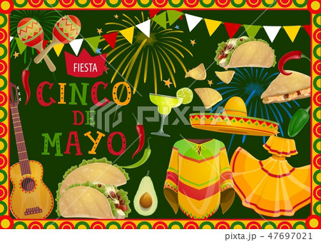 Cinco de Mayo holiday Mexican guitar and food Cinco de Mayo holiday Mexican guitar and food 47697021