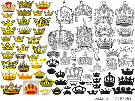 Royal Medieval Heraldic Crowns Set Royal Medieval Heraldic Crowns Set 47697063