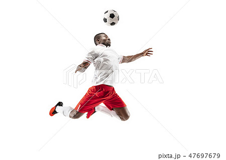 Professional african football soccer player isolated on white background Professional african football soccer player isolated on white background 47697679
