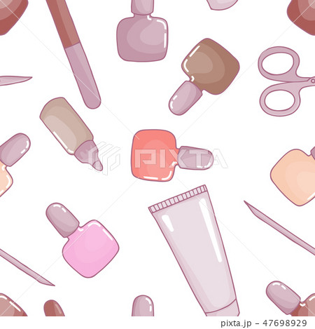 Seamless Pattern With Cosmetic のイラスト素材