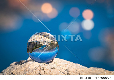 Kotor Bay reflected on a glass ball Kotor Bay reflected on a glass ball 47700057