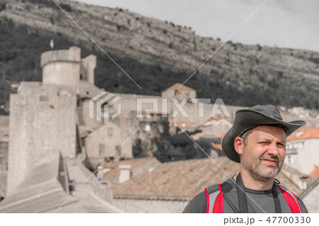 Tourist in Dubrovnik Old Town 47700330