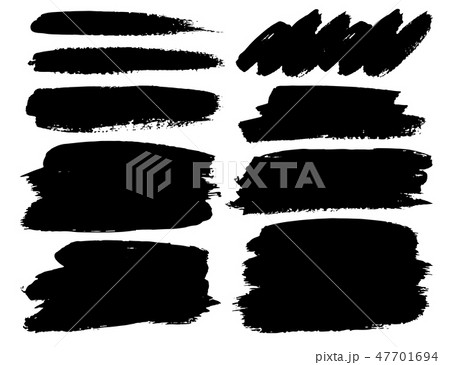 Set of black ink grunge brush strokes. Set of black ink grunge brush strokes. 47701694