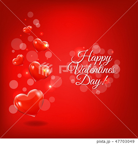 Red Hearts Background With Bokeh 47703049