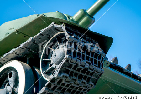 Photo of caterpillars of a military tank Photo of caterpillars of a military tank 47703231