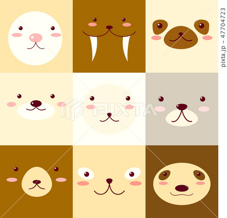 Set of avatars icons with faces of cute animals 47704723