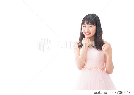 ピンクのドレスを着た花嫁 結婚式イメージ ピンクのドレスを着た花嫁 結婚式イメージ 47706273