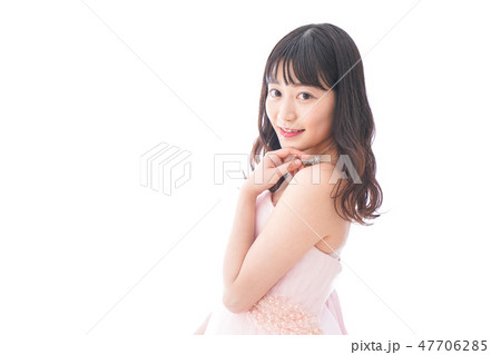 ピンクのドレスを着た花嫁 結婚式イメージ ピンクのドレスを着た花嫁 結婚式イメージ 47706285