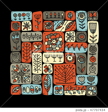 Ethnic floral pattern for your design Ethnic floral pattern for your design 47707434