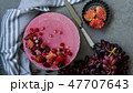 Vegan raw cake with berry, cashew cream, top view 47707643