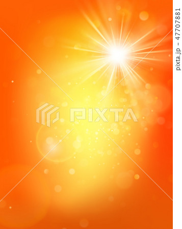 Summer sunny hot orange template with burst and lens flare. Warm sun light. EPS 10 Summer sunny hot orange template with burst and lens flare. Warm sun light. EPS 10 47707881